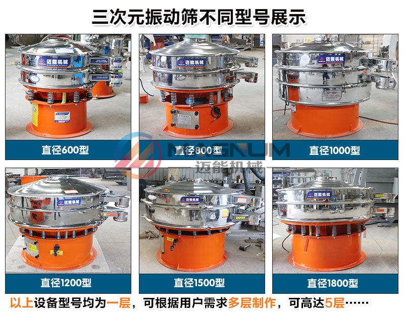 烘干豆渣旋振篩不同型號(hào)展示